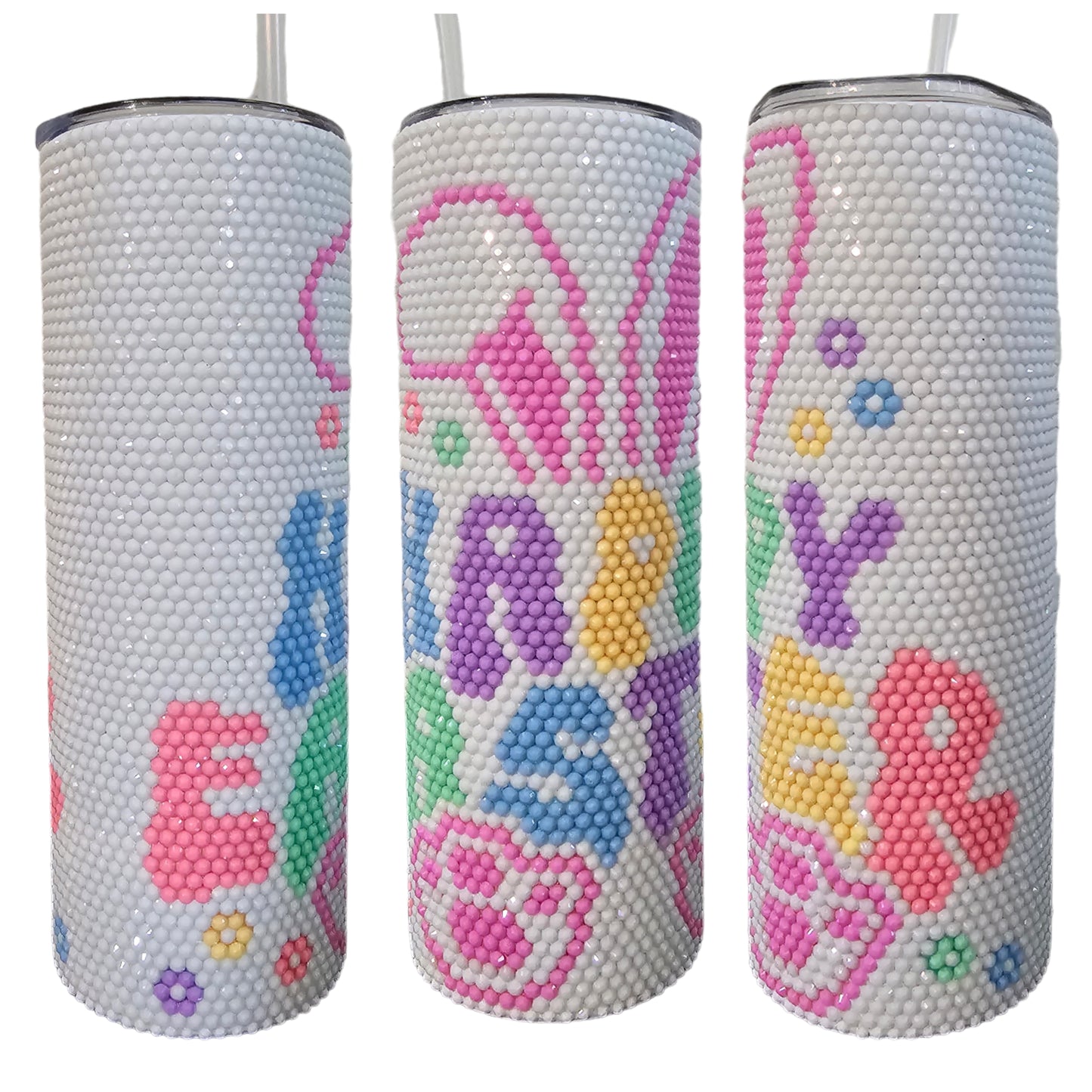 20oz Easter Bunny Pastel Rhinestone Tumbler