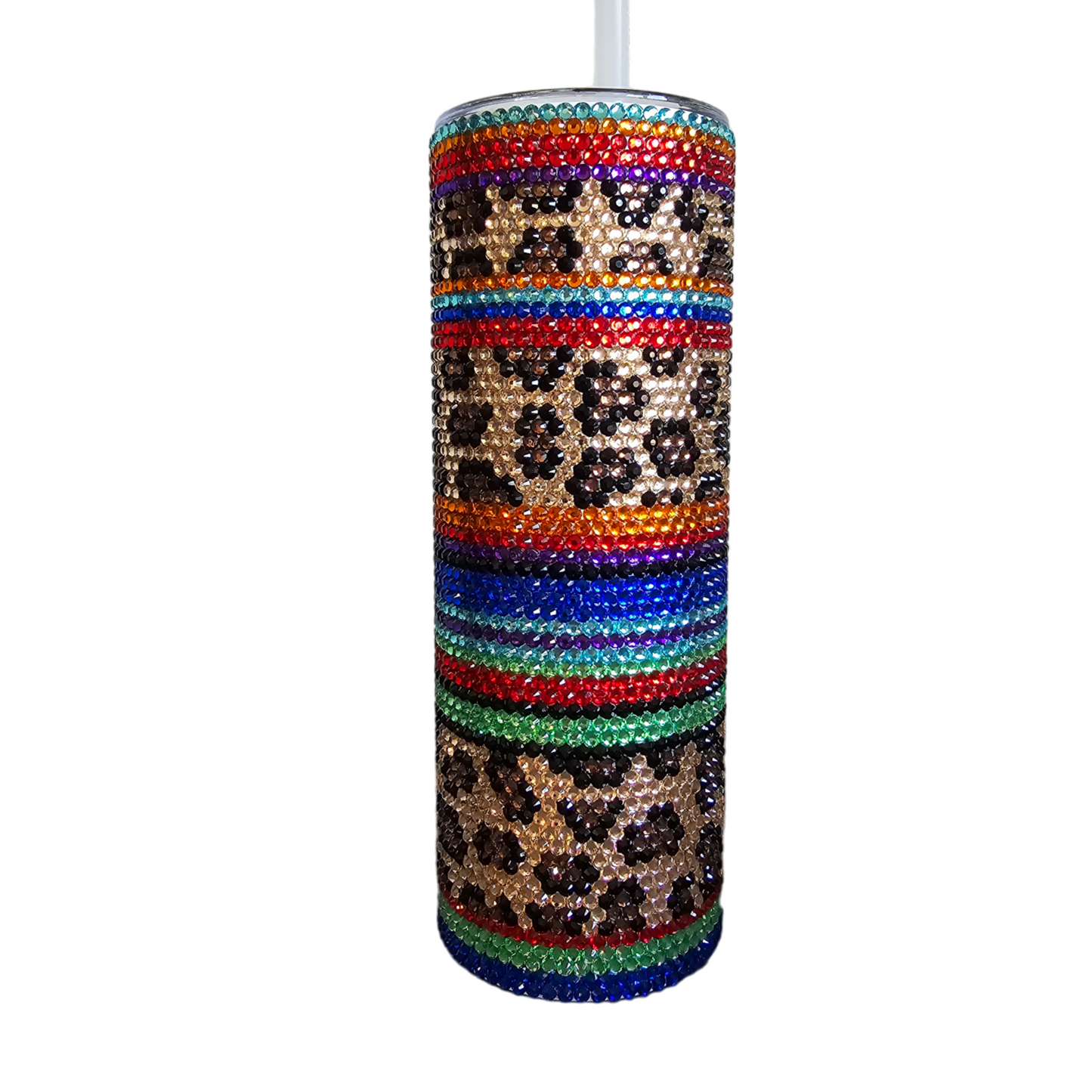 20oz Serape Cheetah Print Rhinestone Tumbler