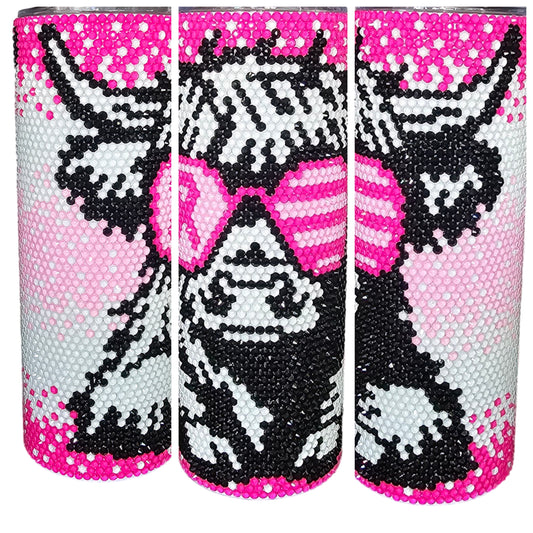 20oz Highland Cow Breast Cancer Awareness Rhinestone Tumbler