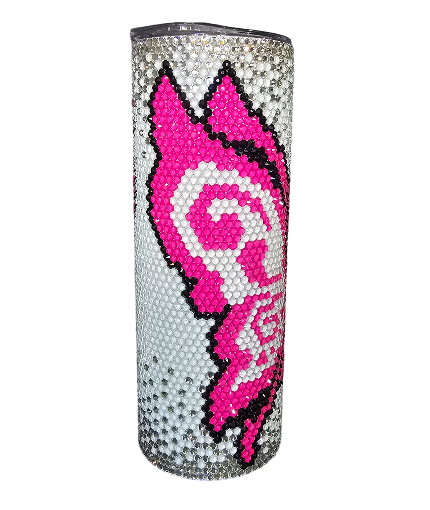 20oz Butterfly Breast Cancer Awareness Rhinestone Tumbler