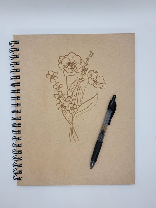 Poppy Flower Bouquet Notebook