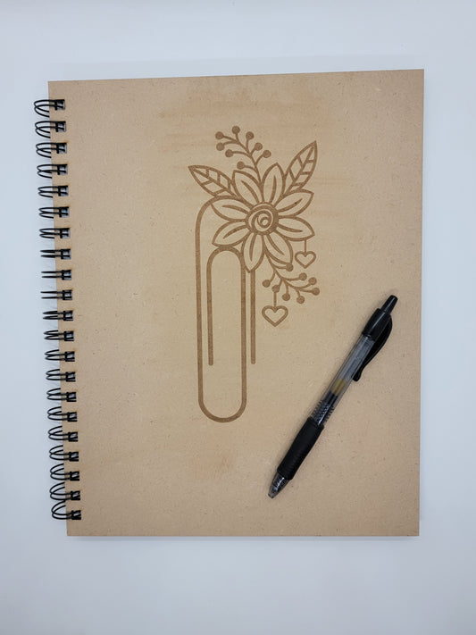 Paperclip with Flowers Notebook