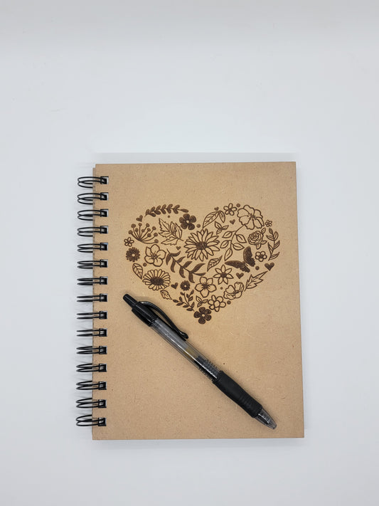 Heart with Flowers Notebook