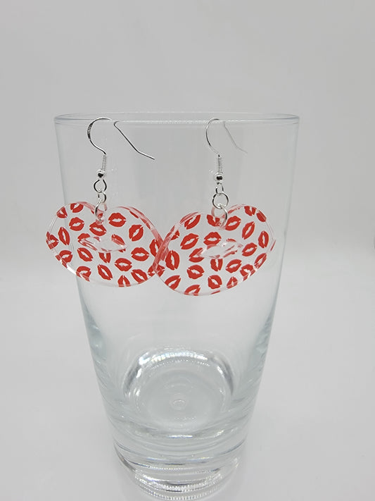 Red Lips Acrylic Earrings