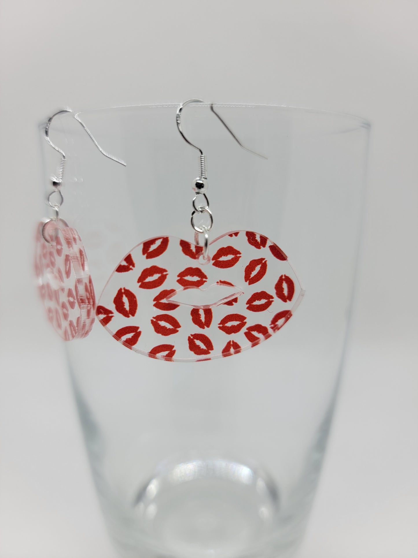 Red Lips Acrylic Earrings