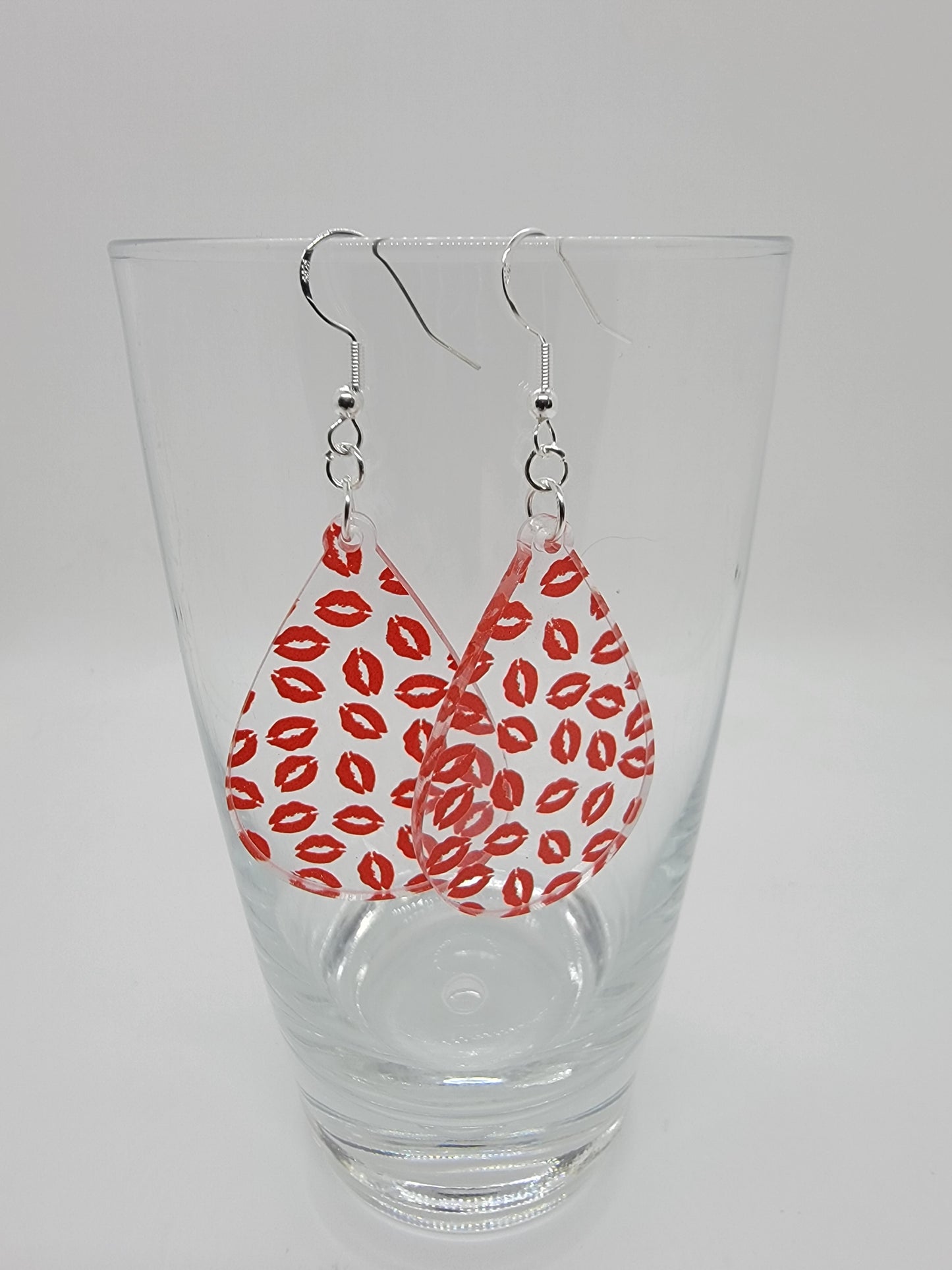 Red Lips Acrylic Earrings