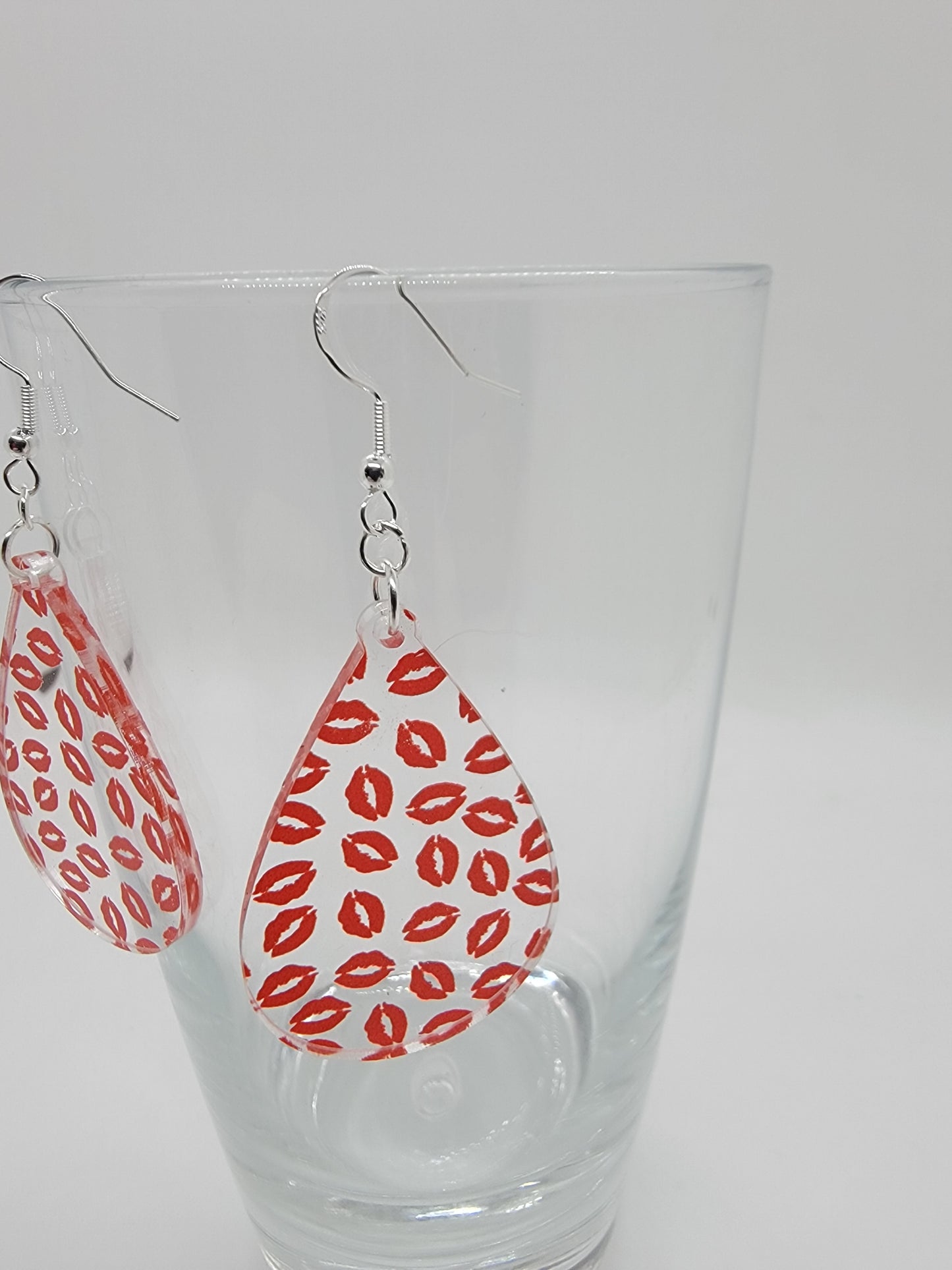 Red Lips Acrylic Earrings