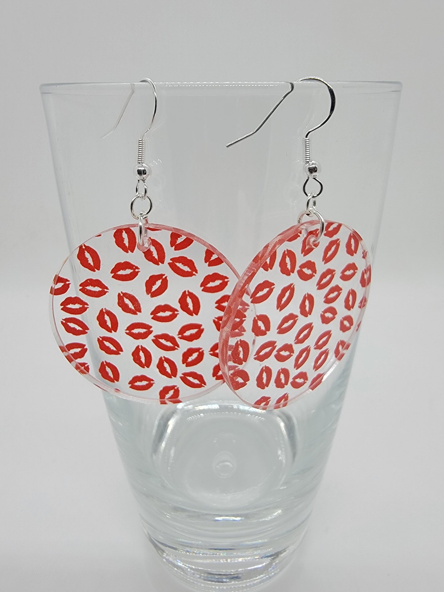 Red Lips Acrylic Earrings