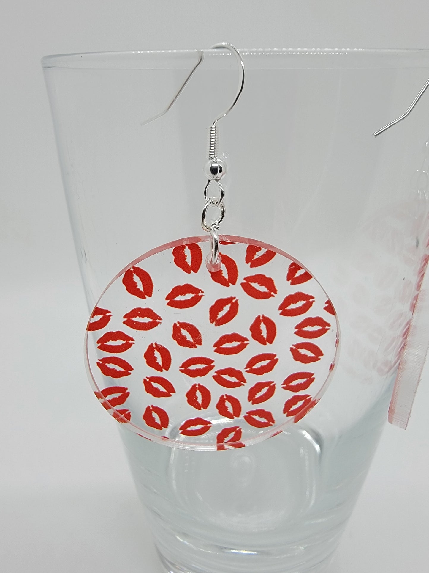 Red Lips Acrylic Earrings