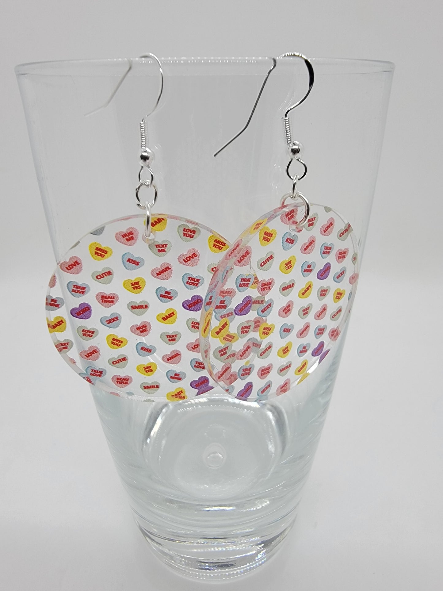 Conversation Heart Acrylic Earrings