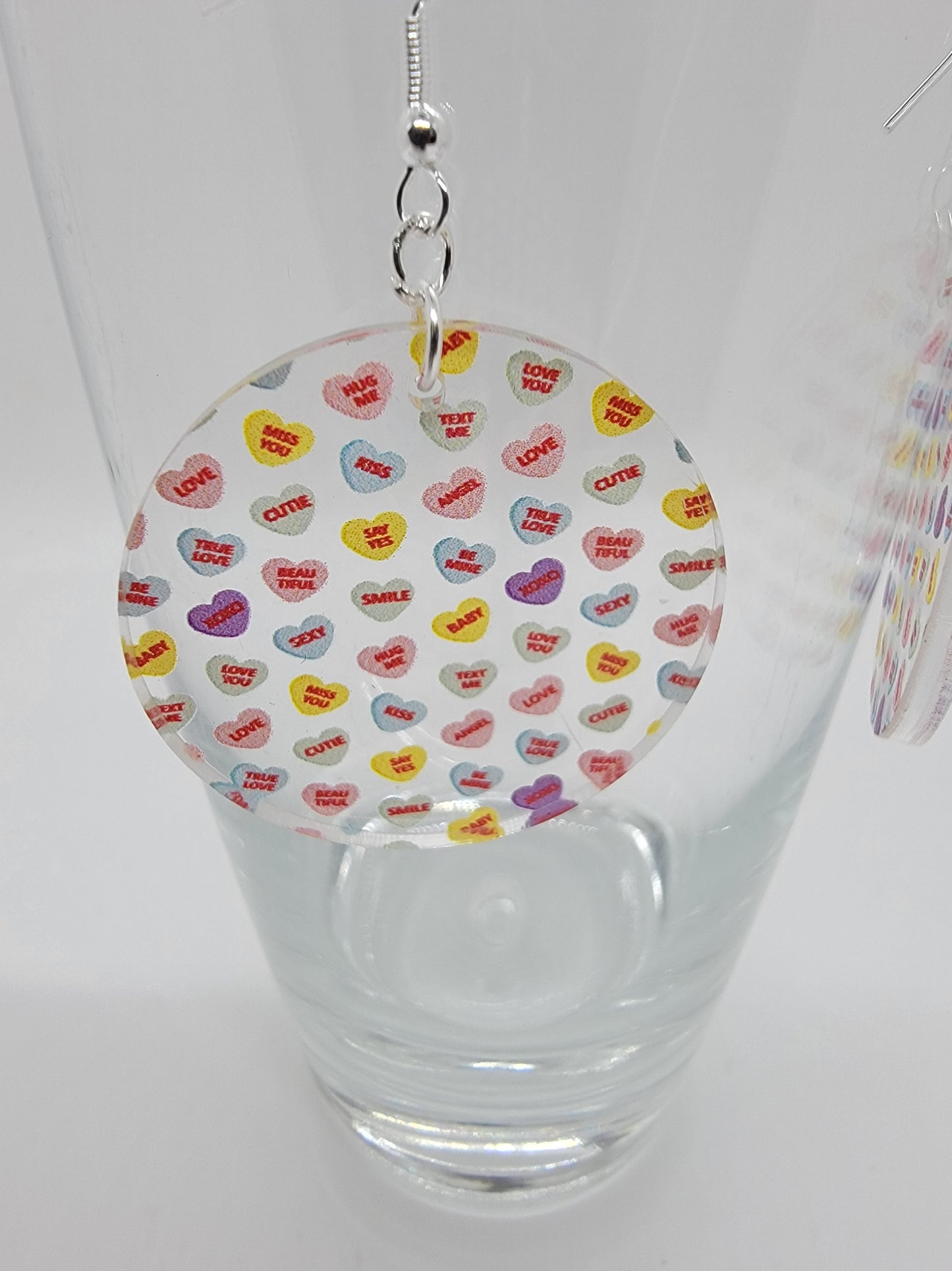 Conversation Heart Acrylic Earrings