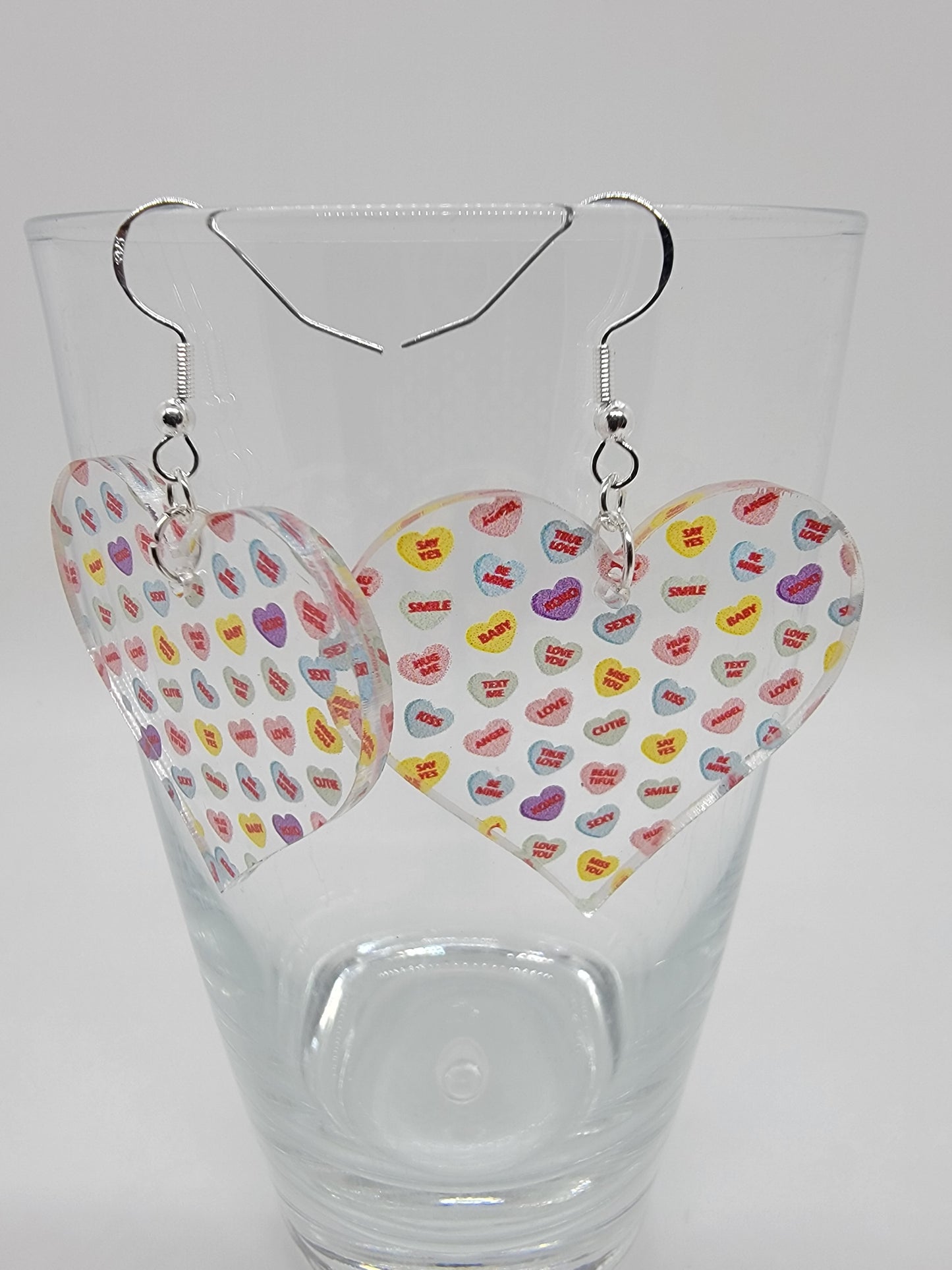 Conversation Heart Acrylic Earrings