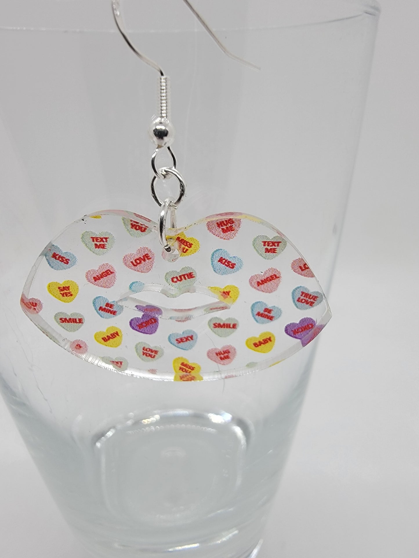 Conversation Heart Acrylic Earrings