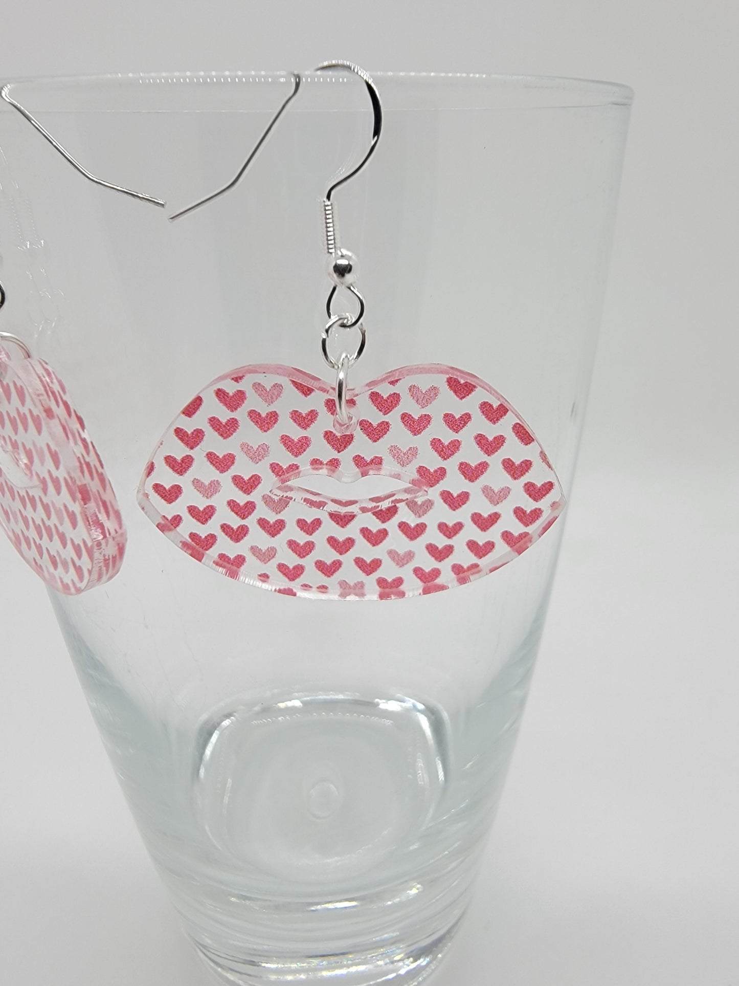 Shades of Pink Hearts Acrylic Earrings