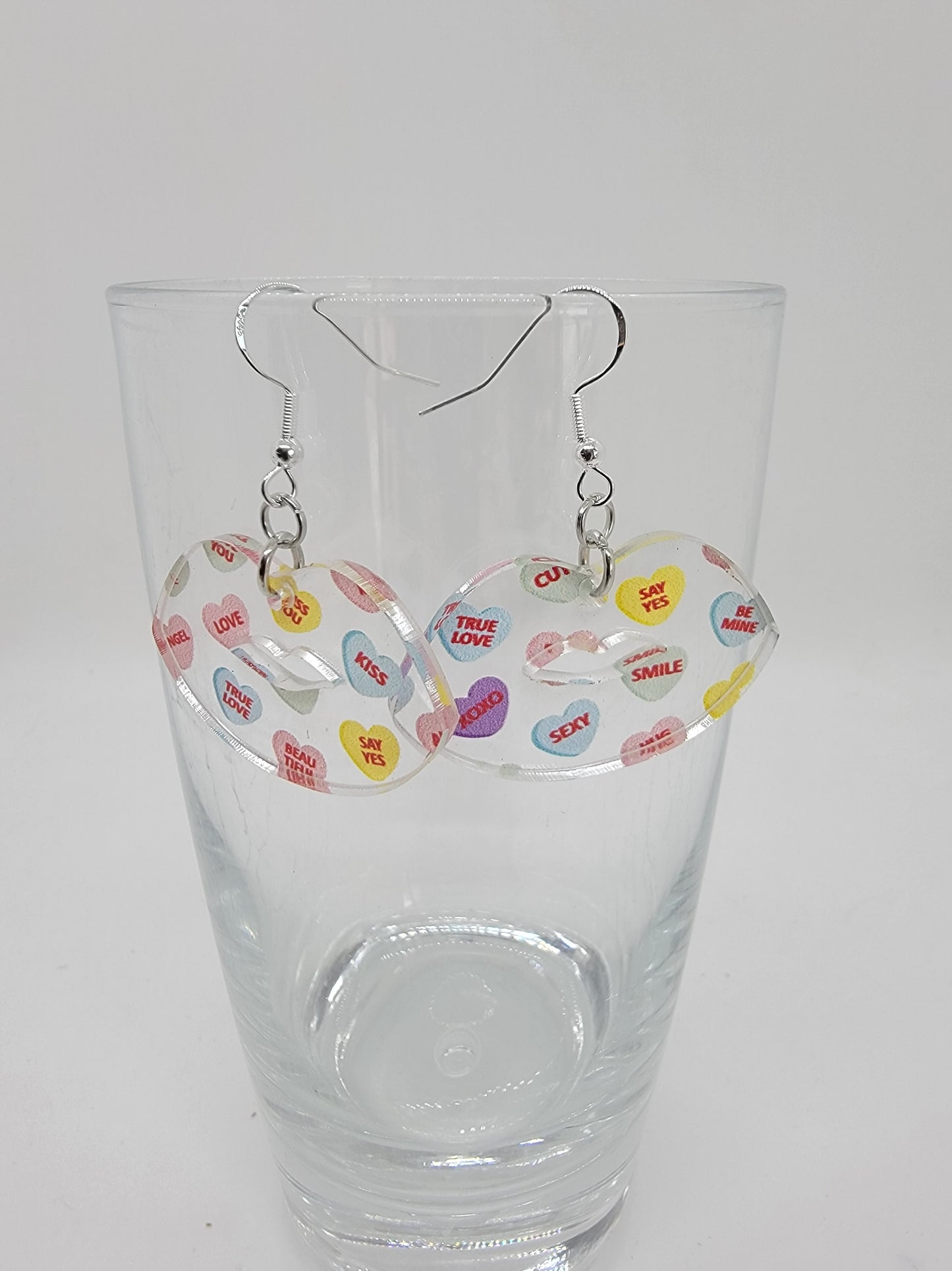 Conversation Hearts Acrylic Earrings